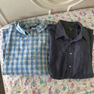 Trader Bay Lot Of 2 Mens XL Long Sleeve Buttons Up Shirts Cotton Vintage Sears